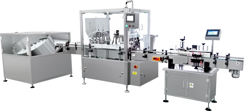 ZHX-YTX全自動液體灌裝旋蓋貼標生產線