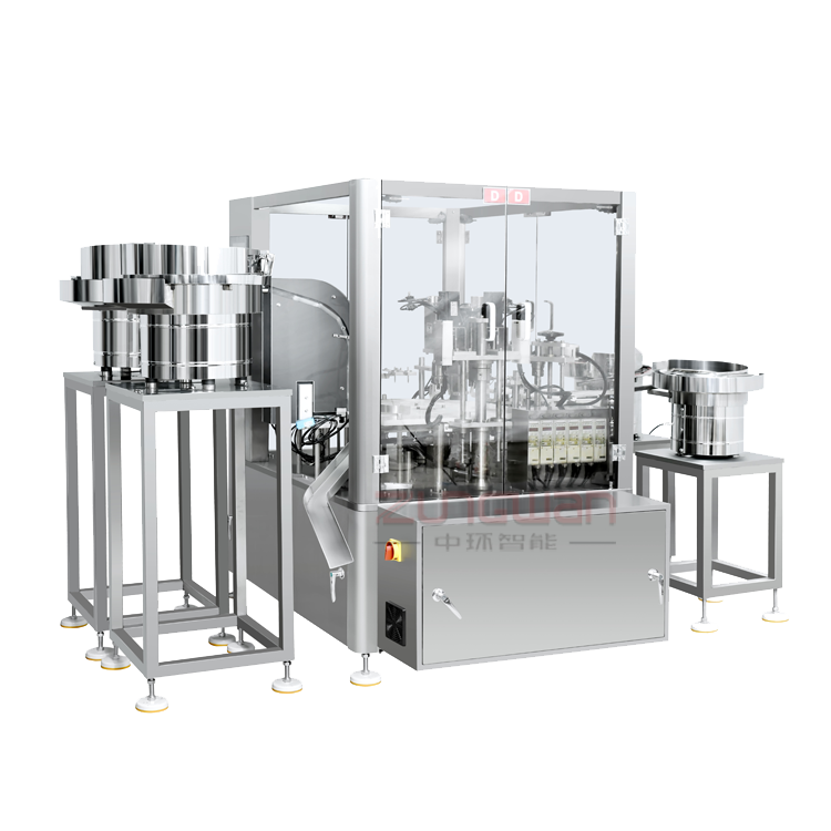 ZHX-SJX全自動診斷試劑理瓶灌裝旋蓋貼標生產(chǎn)聯(lián)動線