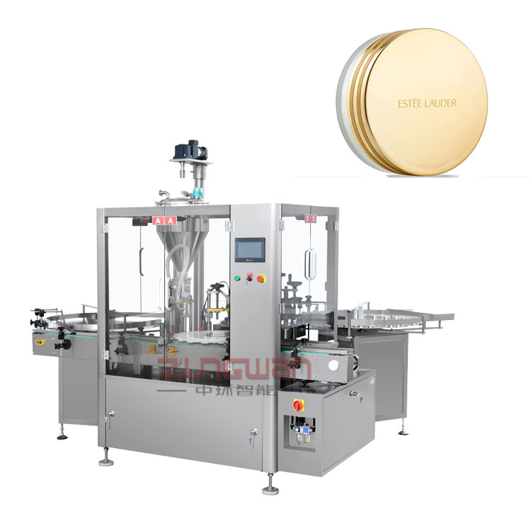 全自動(dòng)膏體灌裝旋蓋機(jī)，膏霜封膜搓蓋機(jī)，上墊片封口機(jī)