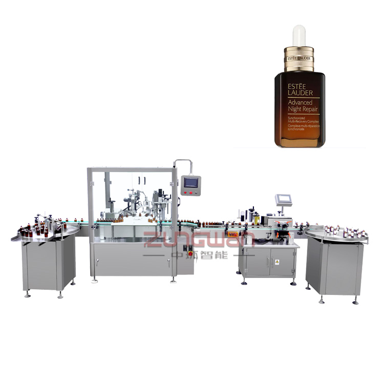 精華乳灌裝機(jī)制造商，價(jià)格便宜液體灌裝旋蓋機(jī)，灌裝聯(lián)動(dòng)生產(chǎn)線