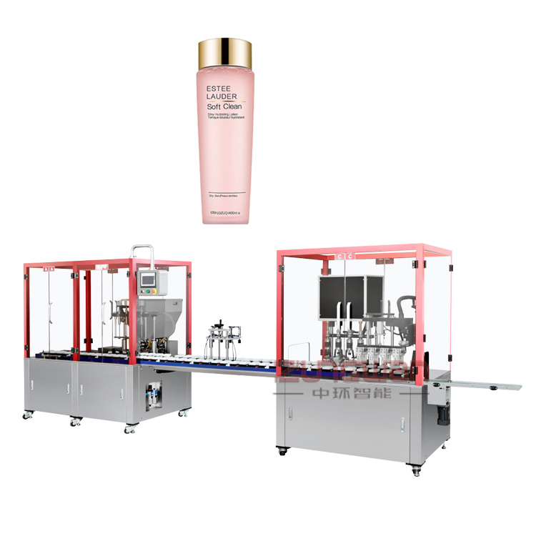 安徽省彩妝粉水液體灌裝機(jī)，品質(zhì)售后無憂水乳膏霜灌裝旋蓋機(jī)