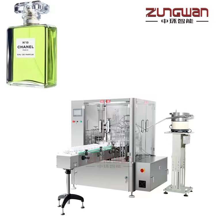 香水灌裝機(jī)天津廠家，香蜜伺服旋蓋機(jī)，香霧灌裝旋蓋生產(chǎn)線