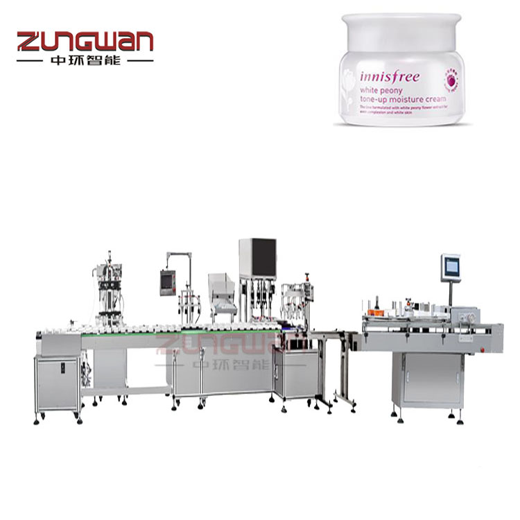 膏體灌裝機(jī)價(jià)格，福建水乳充填機(jī)，乳膏灌裝旋蓋貼標(biāo)機(jī)流水線